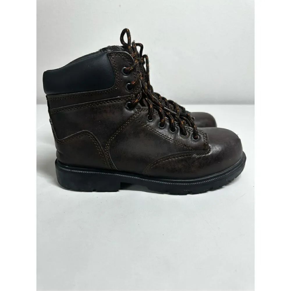 Brahma Boots Men's 5,5 Brown Steel Toe Work Safety Skid Resistant See Descriptio